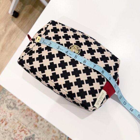 Spartina Cosmetic Makeup Bag 449 Accessory Canvas Multicolor Black Tan Carry On - Picture 11 of 12